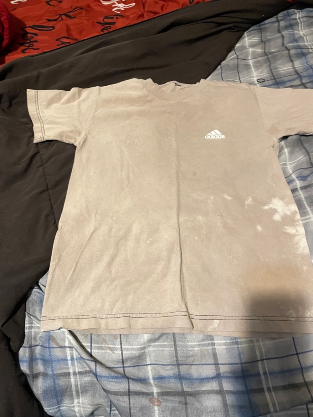 adidas Taupe Crewneck Tee with White Logo